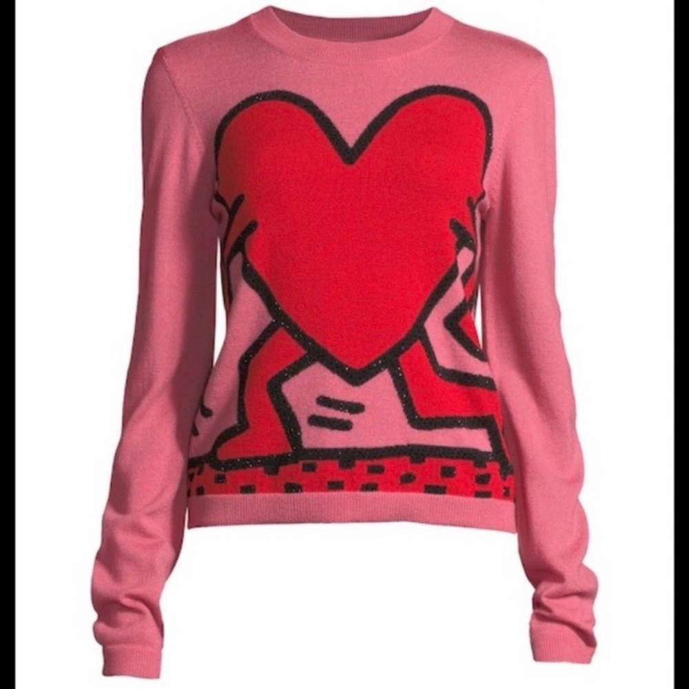 Alice and Olivia X Keith Haring “Chia Heart Sweater”